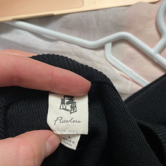 Super cute Flawless brand black knit top with sheer embellished sleeves. Size L - Picture 7 of 7